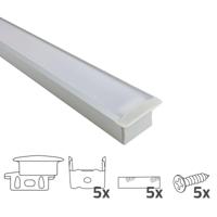 Led strip profiel breed inbouw hoog 2 meter | ledstripkoning