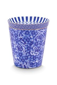 Pip Studio Royal Stripes Mok Bloemen & Theetip Blauw