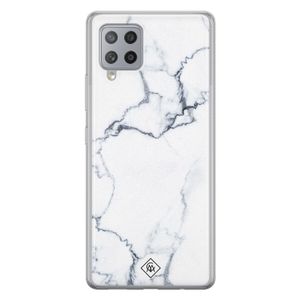 Samsung Galaxy A42 siliconen hoesje - Marmer grijs