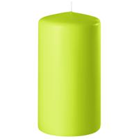 Enlightening Candles Cilinder/stompkaars - limegroen - D6 x H8 cm - 27 branduur