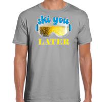 Apres ski t-shirt voor heren - ski you later - grijs - bier/beer - wintersport - thumbnail