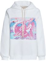 Marni hoodie imprimé à lien de resserrage - Blanc