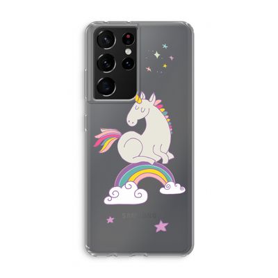 Regenboog eenhoorn: Samsung Galaxy S21 Ultra Transparant Hoesje