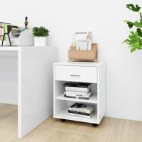 Rolkast 46x36x59 cm bewerkt hout wit