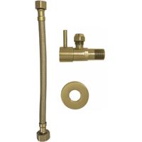 Xellanz Minimal Hoekstopkraan - 1/2x3/8 - met Flexibele Aansluitslang - 1/2x3/8 - 25cm - Geborsteld Messing