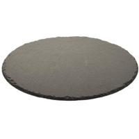 Kaarsenbord-plateau - leisteen - rond - zwart - D30 cm - Kaarsenonderzetter