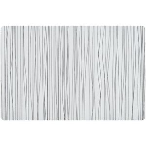 8x Rechthoekige placemats metallic wit 30 x 45 cm