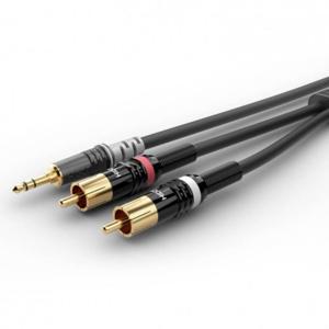 Sommer Cable HBP-3SC2-0030 Audio Aansluitkabel [1x Jackplug male 3,5 mm - 2x Cinch-stekker] 0.30 m Zwart