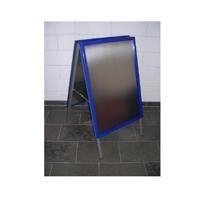 Stoepbord 59x84 cm blauw klapprofiel A1