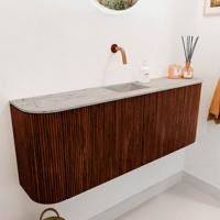 Toiletmeubel Mondiaz Joya Dlux | 113.2 cm | Meubelkleur Ruby | Faye wastafel Glace Wasbak Midden | Zonder kraangat(en)