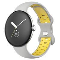 Google Pixel Watch Dubbel Sport Band - Grijs Geel Google Pixel Watch Dubbel Sport Band - Grijs Geel