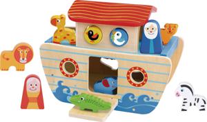 Tooky toy Noah&apos;s Ark Houten Vormenboot 24 maanden 18-delig