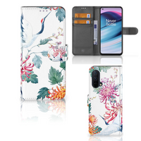 OnePlus Nord CE 5G Telefoonhoesje met Pasjes Bird Flowers - thumbnail