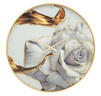 WANDKLOK GLAZEN ROOS CM Ø 80X5