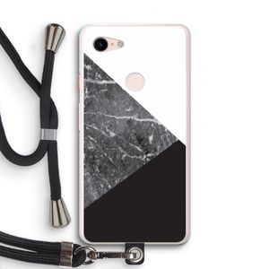 Combinatie marmer: Pixel 3 XL Transparant Hoesje met koord