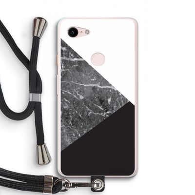 Combinatie marmer: Pixel 3 XL Transparant Hoesje met koord