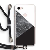Combinatie marmer: Pixel 3 XL Transparant Hoesje met koord