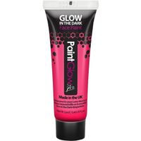 Face/Body paint - neon roze/glow in the dark - 10 ml - schmink/make-up - waterbasis Face/Body paint - neon roze/glow in the dark - 10 ml - schmink/make-up - waterbasis