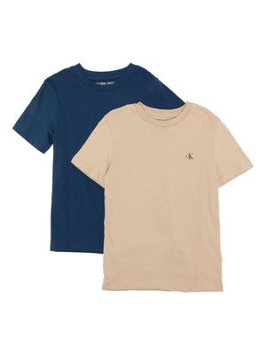 Calvin Klein Kids lot de deux t-shirts à imprimé monogrammé - Marron