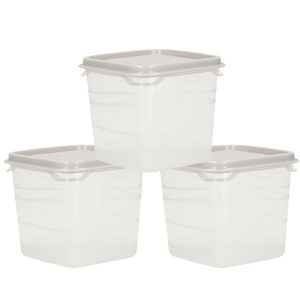 Voorraad/vershoudbakjes - 6x -transparant/grijs - kunststof - 0,3 liter - 11 x 9 cm