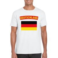 Duitsland supporters t-shirt - met vlag print - wit - voor heren - landen - kleding