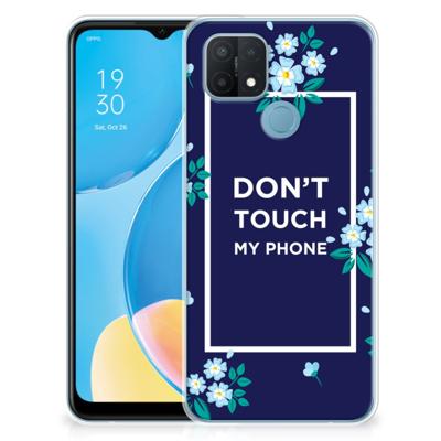 OPPO A15 Silicone-hoesje Flowers Blue DTMP OPPO A15 Silicone-hoesje Flowers Blue DTMP