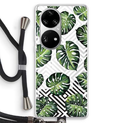 Geometrische jungle: Huawei P50 Pro Transparant Hoesje met koord