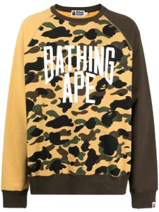 A BATHING APE® sweat Camo Crazy en coton - Jaune