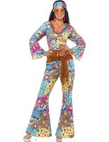 Hippy flower power kostuum vrouw