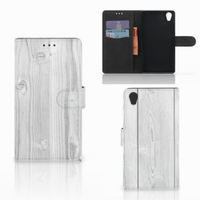 Sony Xperia L1 Book Style Case White Wood - thumbnail