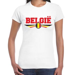 Belgie landen t-shirt wit dames