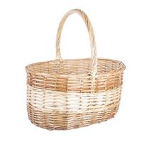 CM Picknickmand met hengsel - naturel multi tinten - riet - 38 x 30 x 20 cm - rieten mand