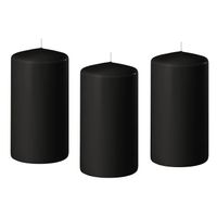 8x Kaarsen zwart 6 x 12 cm 45 branduren sfeerkaarsen - Stompkaarsen