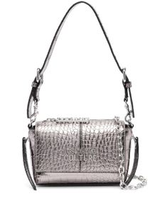 Versace Jeans Couture sac porté épaule à effet peau de crocodile - Gris