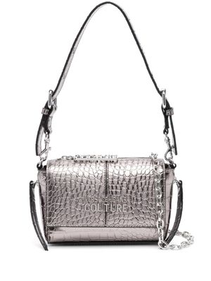 Versace Jeans Couture sac porté épaule à effet peau de crocodile - Gris