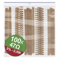 Quadrios 22P109 22P109 Koolfilmweerstand assortiment 47 Ω Axiaal bedraad 0.5 W 5 % 1 set(s) - thumbnail