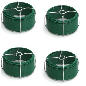 Binddraad - 4x - groen - staal - ommanteld - 1,5 mm x 50 m - bloemendraad - groen - wikkeldraad