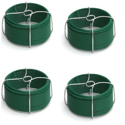Binddraad - 4x - groen - staal - ommanteld - 1,5 mm x 50 m - bloemendraad - groen - wikkeldraad