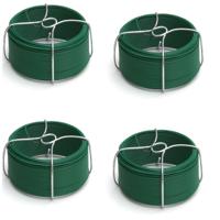 Binddraad - 4x - groen - staal - ommanteld - 1,5 mm x 50 m - bloemendraad - groen - wikkeldraad