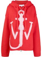 JW Anderson hoodie à logo intarsia - Rouge - thumbnail