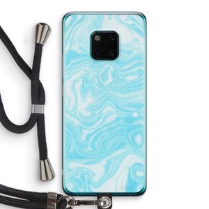 Waterverf blauw: Huawei Mate 20 Pro Transparant Hoesje met koord