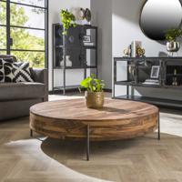 LifestyleFurn Ronde XL Salontafel Jeremiah Sajahout, Ø120cm - Massief Saja natural - thumbnail