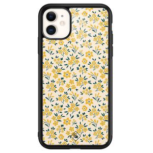 iPhone 11 glazen hardcase - Yellow garden