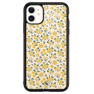 iPhone 11 glazen hardcase - Yellow garden
