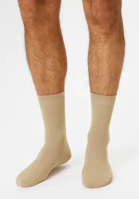 Boru Bamboo sokken - 1 paar - Hoge bamboe sokken, dames, heren - zwart, beige