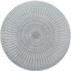 6x Ronde onderleggers/placemats voor borden zilver 41 cm - Placemats