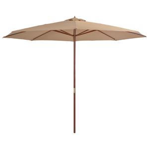 VidaXL Parasol met houten paal 350 cm taupe