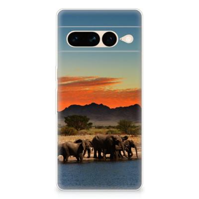 Google Pixel 7 Pro | TPU Hoesje | Olifanten
