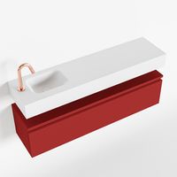 Toiletmeubel Mondiaz Andor | 120 cm | Meubelkleur Fire | Lex vrijhangend wastafel Talc Links | 1 kraangat