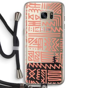 Marrakech Pink: Samsung Galaxy S7 Edge Transparant Hoesje met koord